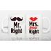 Набор оригинальных чашек Mr & Mrs