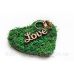 Подушечка для кілець в еко стилі "Love" з натурального моху