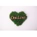 Подушечка для кілець у вигляді серця "One Love" з натуральним мохом