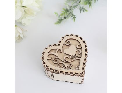 Коробочки для колец в виде сердца ажурные