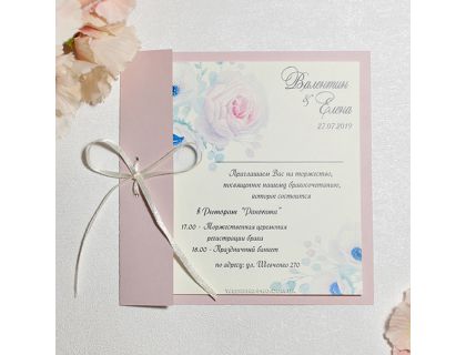 Весільні запрошення з бантиком