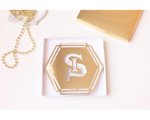 Золоте весілля запрошення "Геометрія Deluxe"