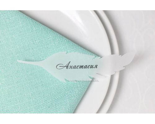 Банкетні картки для розсадки гостей "Пір'ячко"